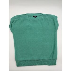 Women's Vintage Chaps sleeveless knit sweater in a jade green color. Size Medium